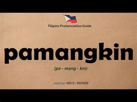 Pamangkin: monolingual Tagalog definition of the word pamangkin..